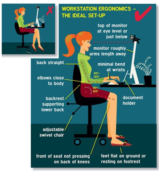 best posture for sitting at a desk all day